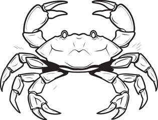 Clawed Conquest Thick Line Crab Logo Design Coastal Commander Crab Vector Icon in Bold Outline