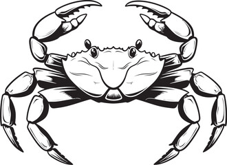 Fototapeta premium Coastal Commander Crab Vector Icon in Bold Outline Crustacean Chronicle Thick Outline Crab Graphics