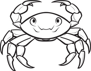 Clawed Conquest Crab Vector Design with Thick Outline Oceanic Overlord Bold Outline Crab Graphics