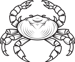 Shellfish Sovereignty Thick Line Crab Icon Coastal Crest Bold Outline Crab Graphics