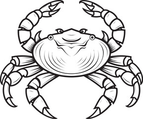 Shellfish Sovereignty Thick Line Crab Icon Coastal Crest Bold Outline Crab Graphics