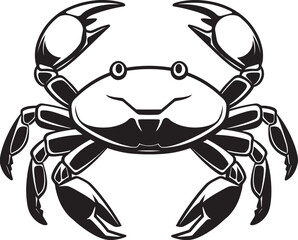 Coastal Commander Crab Vector Design with Thick Outline Harbor Herald Thick Line Crab Icon