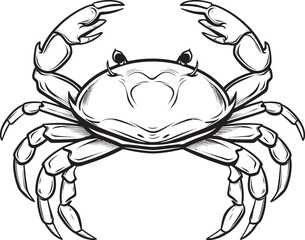 Clawed Majesty Crab Vector Icon with Bold Lines Seafaring Sovereign Thick Line Crab Graphics