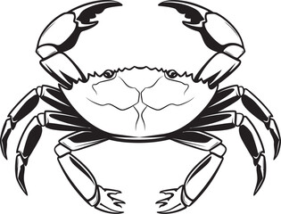 Nautical Nobility Bold Outline Crab Graphics Shellfish Sentinel Crab Vector Logo with Thick Lines
