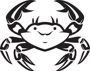 Marine Monarch Thick Outline Crab Logo Clawed Majesty Crab Vector Icon with Bold Lines