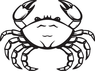 Crustacean Chronicle Crab Vector Icon with Thick Outline Seaside Sentinel Thick Line Crab Graphics