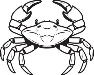 Nautical Nobility Bold Outline Crab Design Shellfish Sovereignty Crab Vector Logo with Thick Lines