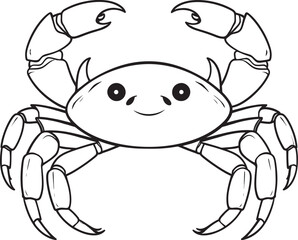 Seafaring Sovereign Bold Outline Crab Graphics Harbor Herald Crab Vector Design with Thick Outline