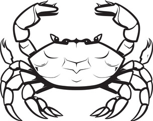 Maritime Majesty Crab Vector Logo with Thick Lines Clawed Conquest Thick Line Crab Graphics