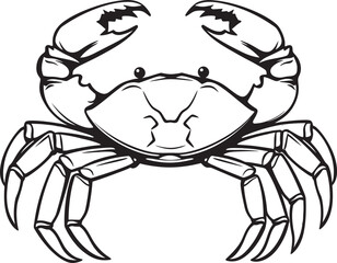 Nautical Nobility Crab Vector Logo with Thick Outline Coastal Commander Bold Outline Crab Icon