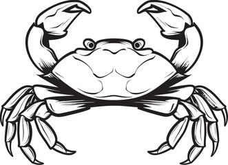 Shellfish Sovereignty Thick Line Crab Graphics Coastal Crest Bold Outline Crab Icon