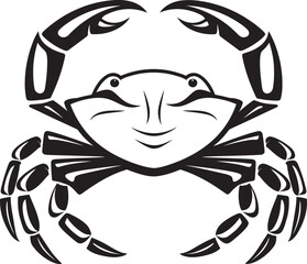 Coastal Crest Bold Outline Crab Icon Seafaring Sovereign Crab Vector Design with Thick Lines