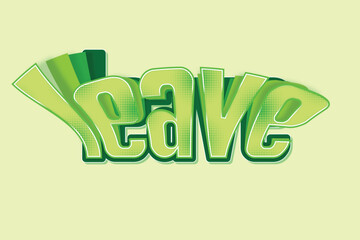 Naklejka premium Leave Layer Text Effect
