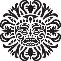 Ethnic Embellishments Vector Graphics Featuring Authentic Dayak Motifs Indigenous Impressions Dayak Pattern Vector Logo Symbolizing Ethnic Pride