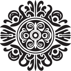 Jungle Jewels Vector Design Infused with Vibrant Dayak Motifs Cultural Canvas Dayak Pattern Vector Icon Symbolizing Ethnic Unity