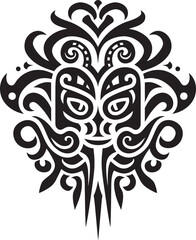 Ethnic Embellishments Vector Graphics Reflecting Authentic Dayak Patterns Indigenous Impressions Dayak Pattern Vector Logo Celebrating Ethnic Identity