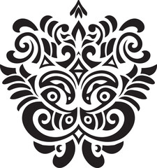 Indigenous Intricacy Vector Graphics Featuring Detailed Dayak Pattern Tribal Tapestry Dayak Pattern Vector Logo Symbolizing Unity