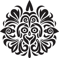 Indigenous Identity Dayak Pattern Vector Icon Depicting Tribal Heritage Tribal Tapestry Vector Logo Embracing the Depth of Dayak Patterns