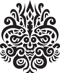 Tribal Treasures Vector Graphics Celebrating Dayak Ethnic Diversity Borneo Beauty Dayak Pattern Vector Icon Showcasing Authentic Tribal Artistry