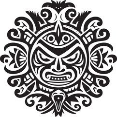 Cultural Canvas Vector Logo Infused with Traditional Dayak Pattern Tribal Treasures Dayak Pattern Vector Icon Embracing Indigenous Art