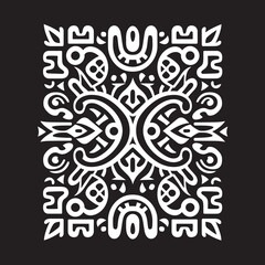 Tribal Traditions Dayak Pattern Vector Icon Symbolizing Indigenous Pride Cultural Canvas Vector Graphics Showcasing Detailed Dayak Pattern Elements
