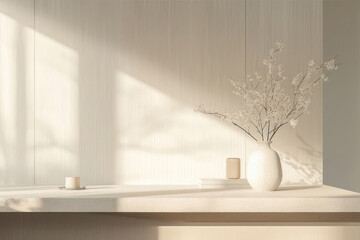 minimalistic interior design desktop space on the side. AI Generated