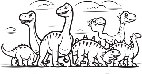 Triceratops Treasures Vector Logo Showcasing Dinosaur Coloring Pages Lineart Rexs Realm Vector Design with Engaging Dinosaur Coloring Pages Lineart © BABBAN