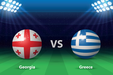 Georgia vs Greece. Europe soccer tournament 2024 - obrazy, fototapety, plakaty