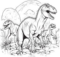 Dino Discovery Vector Graphics for Dinosaur Line Art Coloring Pages Stegosaurus Serenade Line Art Coloring Pages Vector Logo with Dinosaurs