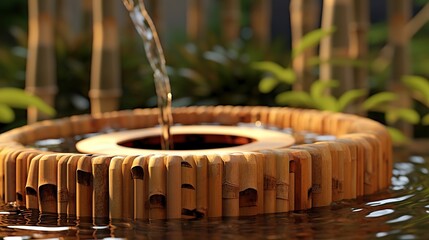 Photo Natural bamboo fountain