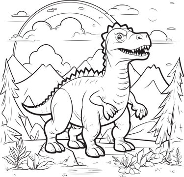 Stegosaurus Serenade Line Art Coloring Pages Vector Logo with Dinosaurs Ancient Amazement Vector Design Featuring Dinosaur Line Art Coloring Pages