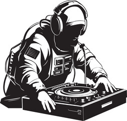 Interstellar Mix Vector Design Featuring DJ Astronaut Celestial Crescendo DJ Astronaut Vector Graphics