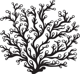 Seashore Scribbles Vector Design with Quirky Doodle Seaweed Marine Marvel Doodle Seaweed Vector Icon for Oceanic Wonder