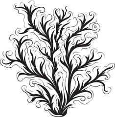 Seaweed Symphony Vector Logo with Doodle Seaweed Design for Aquatic Harmony Oceanic Odyssey Vector Design with Doodle Seaweed Iconography for Underwater Adventures