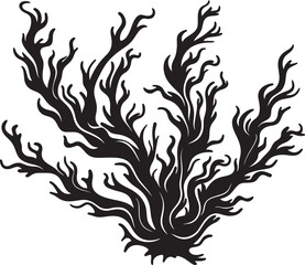 Obraz premium Aquatic Artistry Vector Logo Featuring Doodle Seaweed for Marine Themes Underwater Whimsy Vector Design with Doodle Seaweed Illustration for Nautical Charm