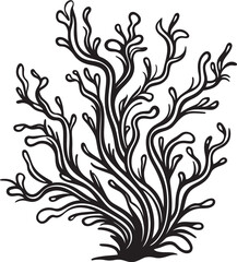 Nautical Nibbles Doodle Seaweed Vector Graphics Inspiring Sea themed Delights Ocean Sketchbook Vector Logo with Doodle Seaweed Illustration Inspiring Maritime Imagery