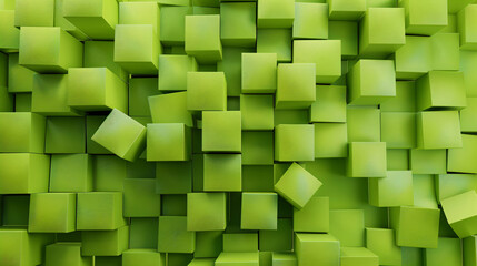 abstract green cube structure, pattern, top view background