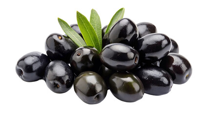 Ripe black olives. isolated on transparent background.