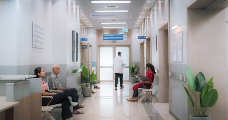 Active Local Indian Health Clinic Corridor, Representing Modern and Advanced Healthcare Services...
