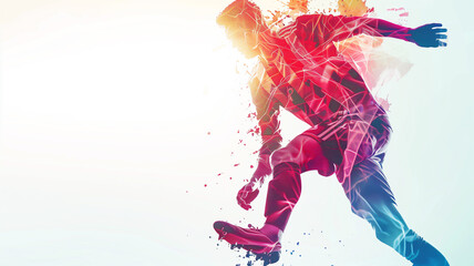 dynamic baseball player in action, captured in a double exposure design, showcasing a powerful pitch and a triumphant swing, set against an isolated background for a cool, energetic banner. - obrazy, fototapety, plakaty