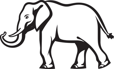 Elegant Elephant Vector Design Featuring the Elegant Form of an Elephant Regal Pachyderm Vector Graphics Illustrating the Regal Bearing of an Elephant