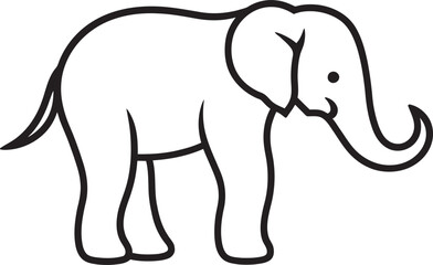 Noble Elephant Vector Design Symbolizing the Nobility of Elephants Elephant Icon Iconic Elephant Representation in Vector Form