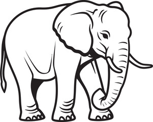 Majestic Elephant Vector Graphics Displaying the Majestic Beauty of Elephants Elephant Essence Vector Logo Capturing the Essential Nature of Elephants