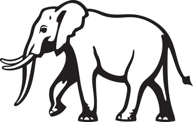 Elegant Elephant Vector Design Illustrating the Elegant Form of an Elephant Regal Pachyderm Vector Graphics Conveying the Regal Dignity of Elephants