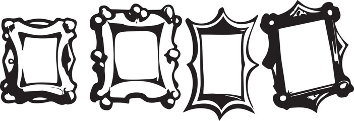 Set frames. Hand drawn vector illustration	