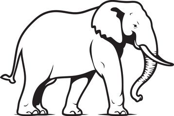 Tusker Triumph Vector Graphics Symbolizing Triumph and Strength of Elephants Elephant Aura Vector Logo Reflecting Aura and Majesty of Elephants