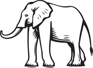 Regal Pachyderm Vector Icon Depicting Noble Elephant in Graphic Design Iconic Elephant Vector Graphics Illustrating Recognizable Elephant Icon