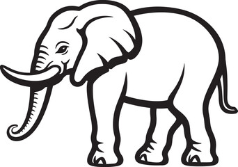Stately Elephant Vector Icon Representing the Stateliness of Elephants Elephantic Majesty Vector Design Illustrating the Majestic Nature of Elephants