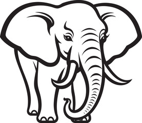 Serene Elephant Vector Logo Displaying the Serenity of Elephants Stately Elephant Vector Icon Representing the Stateliness of Elephants