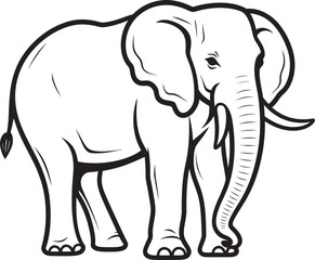 Regal Pachyderm Vector Graphics Capturing the Regal Presence of an Elephant Elephant Icon Iconic Elephant Representation in Vector Illustration